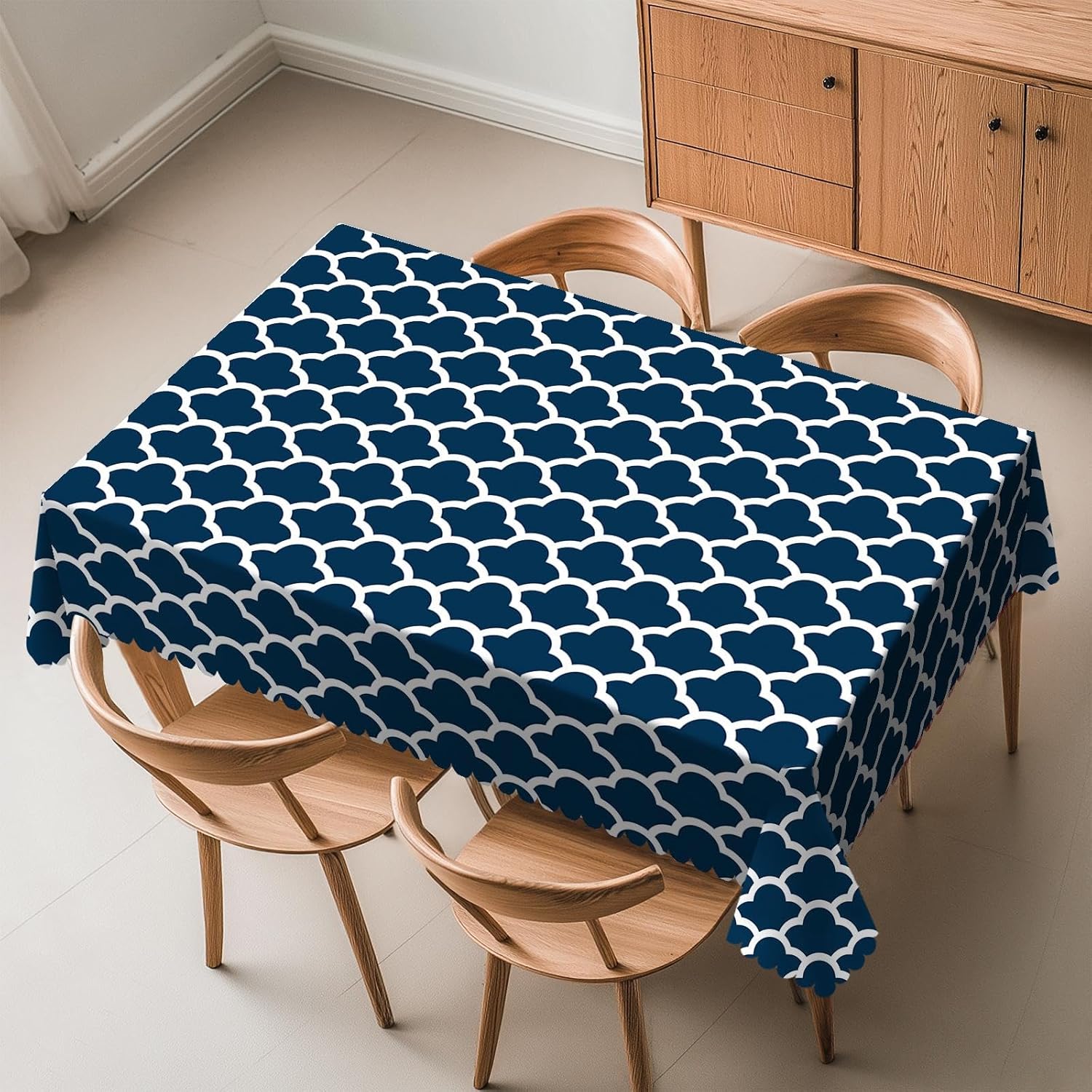 Century Textile & Sewing Supply By Owner - Blue Tablecloth Navy Cloud Seamless Pattern