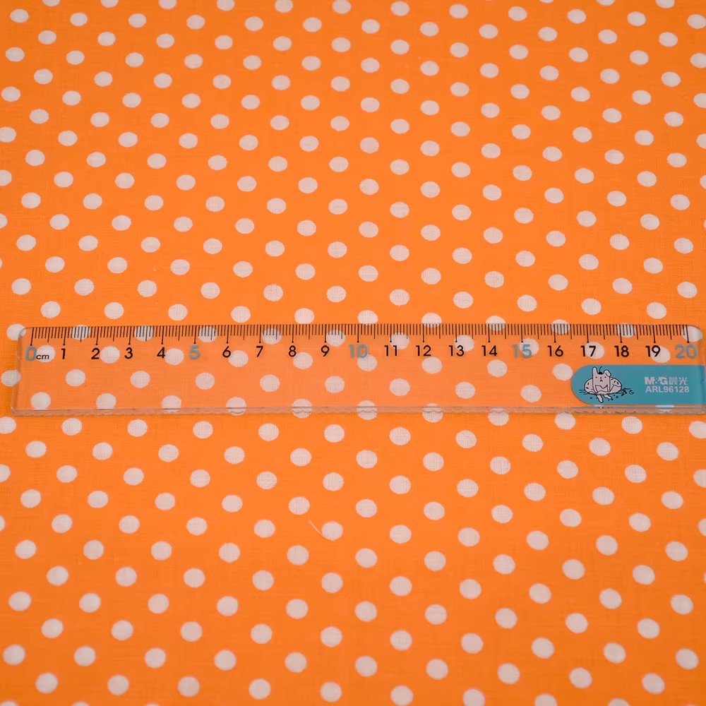 50X150CM White Orange Polka Do - Sewing Textiles review and price