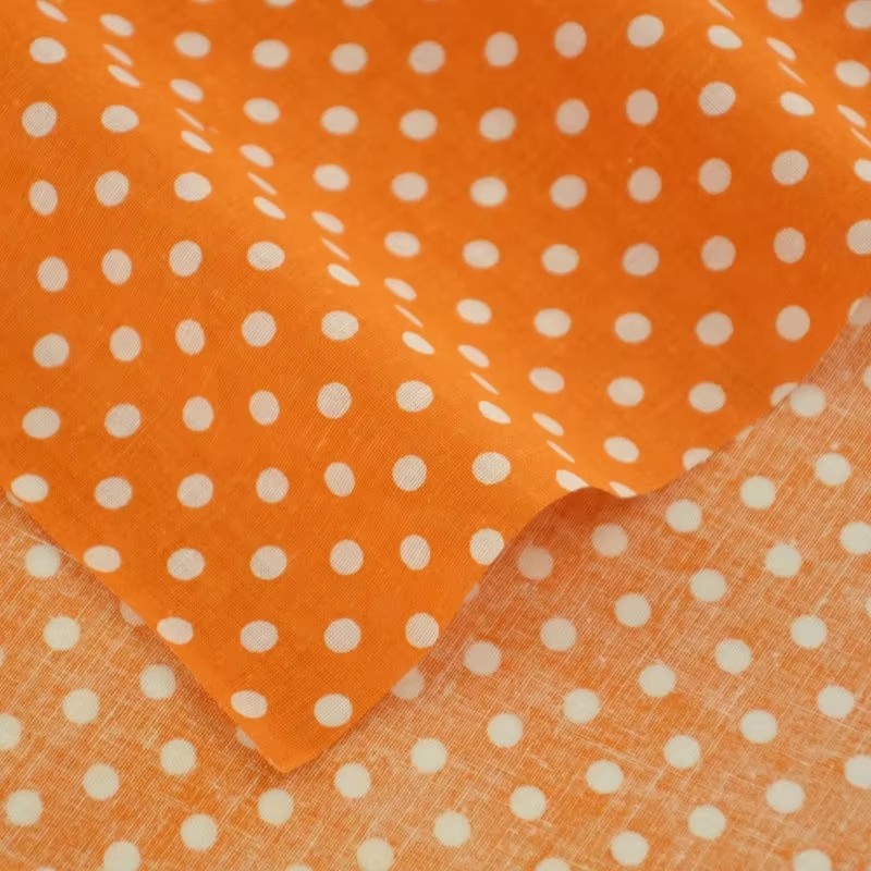 50X150CM White Orange Polka Do - Sewing Textiles review and price