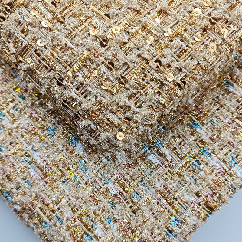 Gold Wire and Sequin Yarn-Dyed - Sewing Tweed review and price