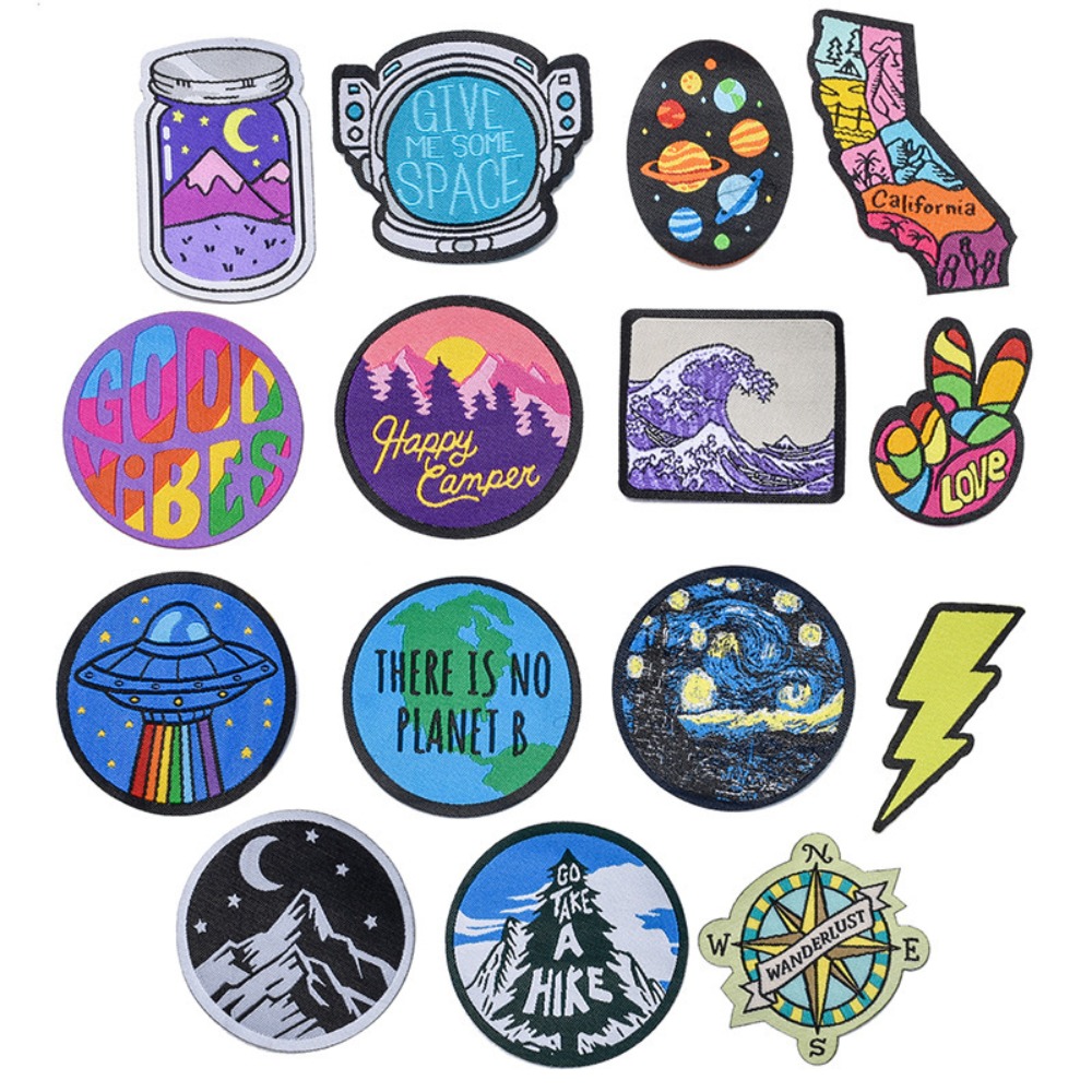 Cartoon Landscape Space Woven  - Sewing Labels review and price