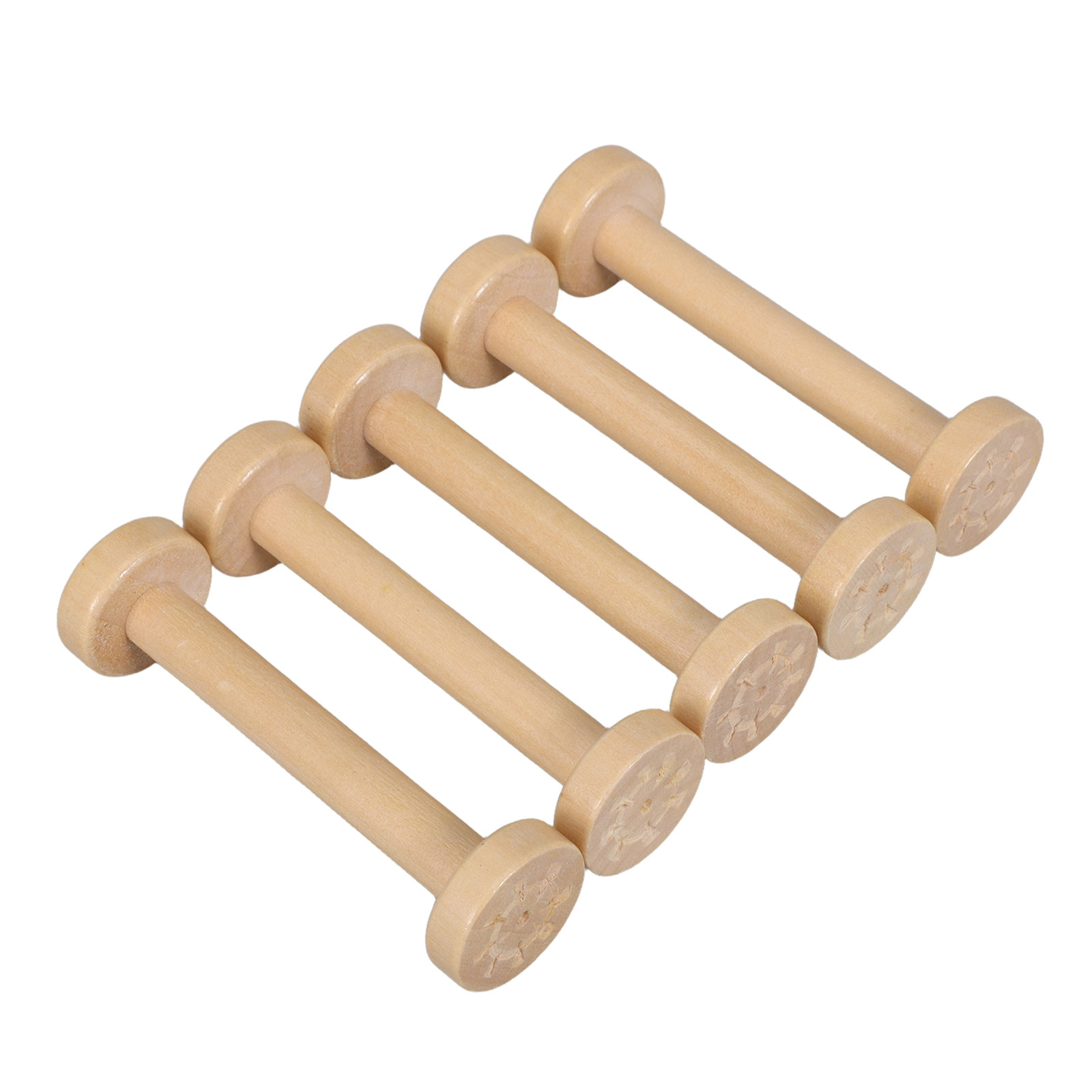 5Pcs Wooden Spools Natural Vin - Sewing Textiles review and price