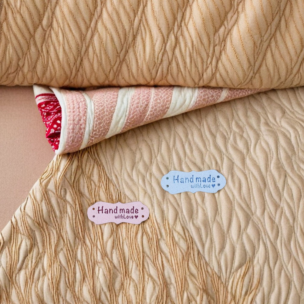 100Pcs Handmade Embossed Suede - Sewing Labels review and price