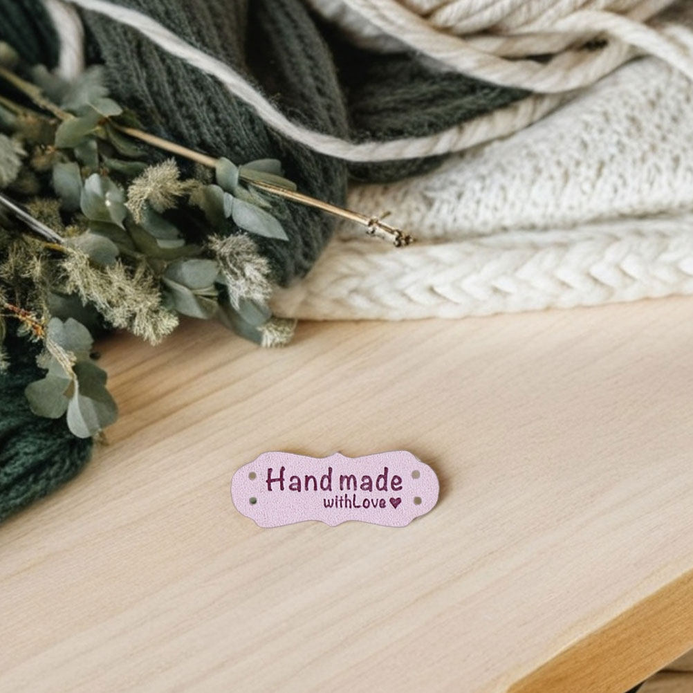 100Pcs Handmade Embossed Suede - Sewing Labels review and price